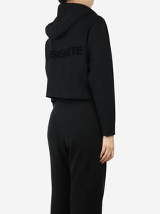 Y/osemite James Perse Black cropped hoodie - size S