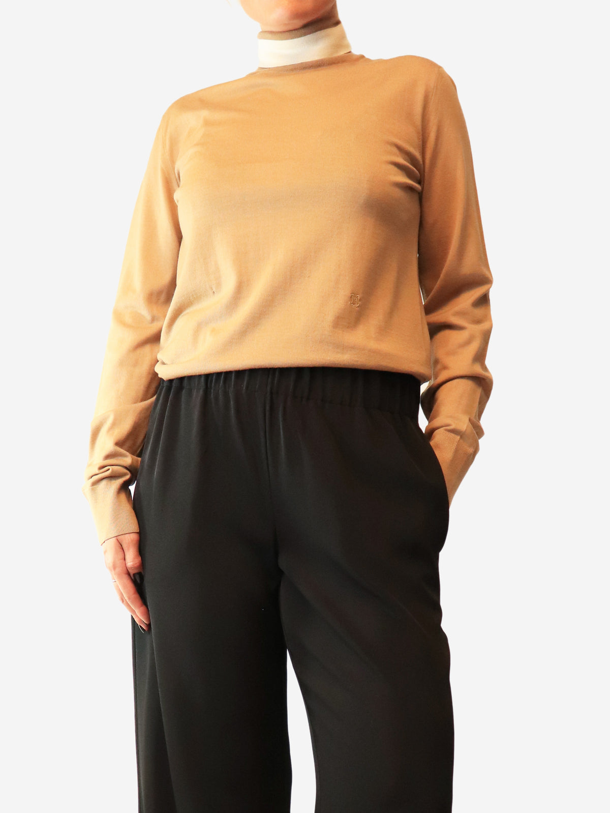 Brown high-neck top - size L