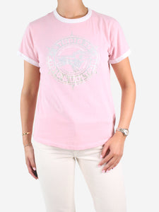 Zadig & Voltaire Pink embellished t-shirt - size UK 8