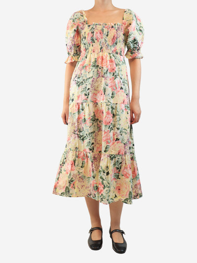 Floral print linen midi dress - size UK 8 Dresses Faithfull The Brand 
