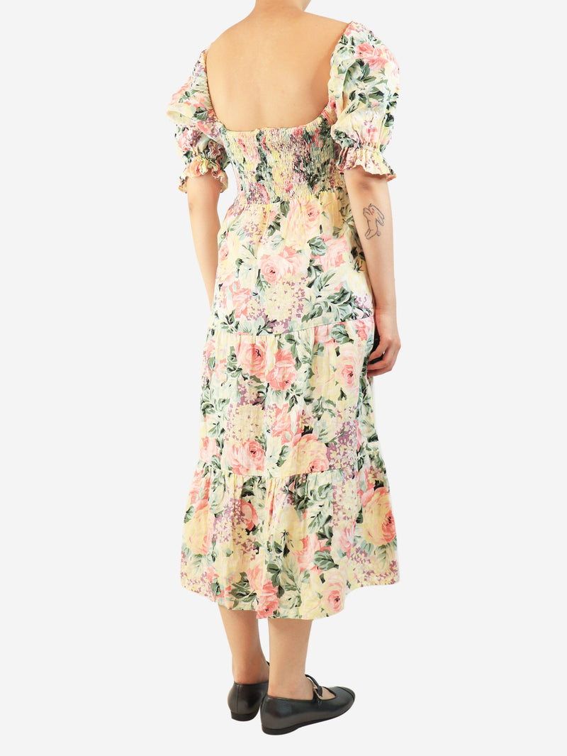 Floral print linen midi dress - size UK 8 Dresses Faithfull The Brand 
