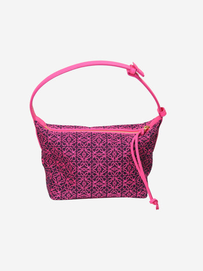 Pink Cubi anagram small leather-trimmed logo-jacquard tote Tote Bags Loewe 