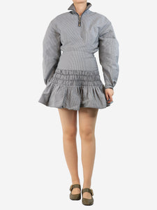 Ellery Houndstooth zip front mini dress - size UK 8