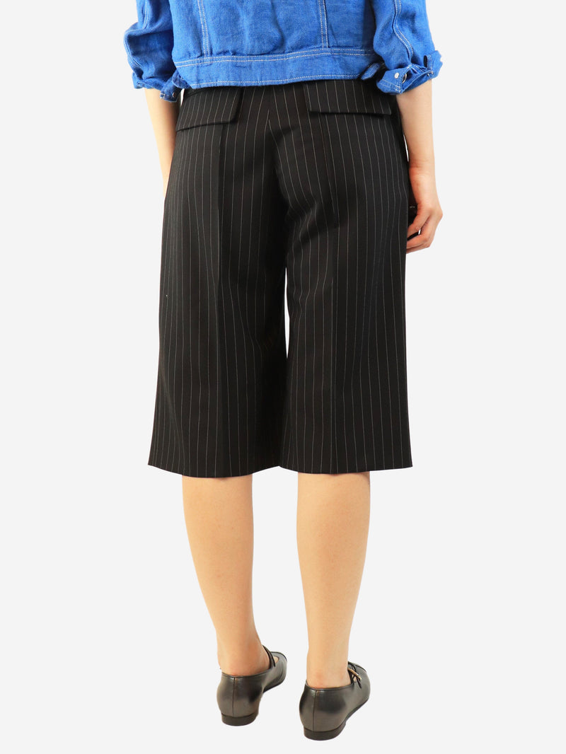 Black pinstripe pleated culottes - size UK 10 Trousers Giuseppe Di Morabito 