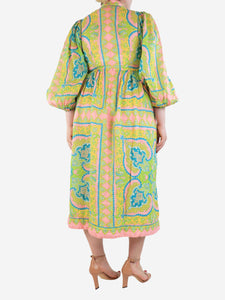 Zimmermann Multicolour linen paisley midi dress - size UK 12