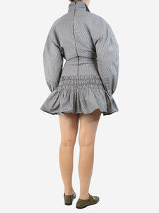 Ellery Houndstooth zip front mini dress - size UK 8