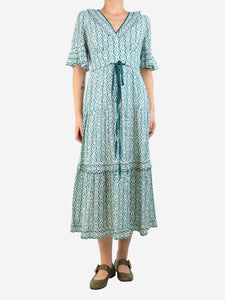 Cefinn Green short sleeve tree print dress - size UK 10