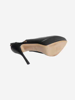 Black leather slingback pumps - size EU 39