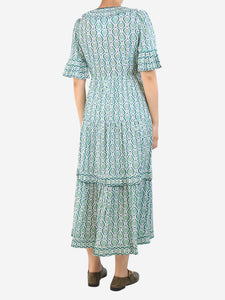 Cefinn Green short sleeve tree print dress - size UK 10
