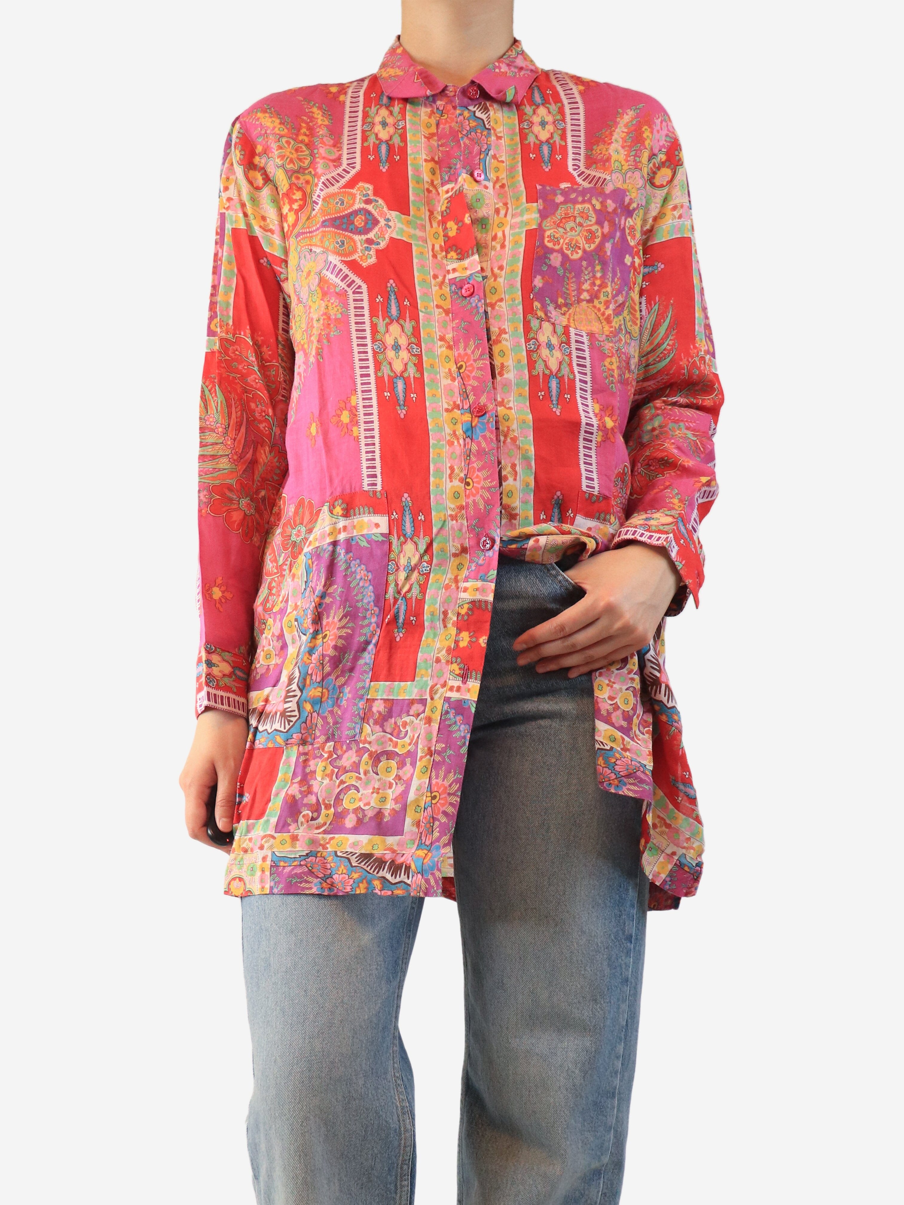 Purple floral shirt - size UK 10 Tops Etro 
