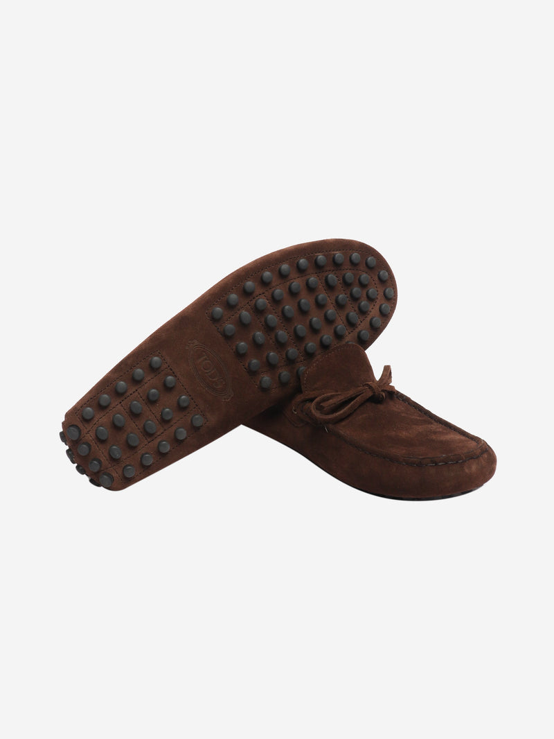 Brown suede Gommino loafers - size EU 39 Flat Shoes Tod's 