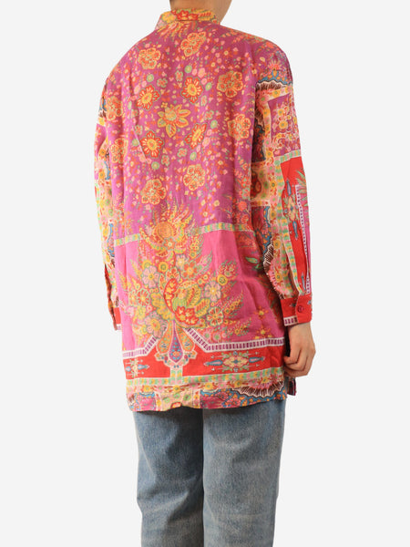 Purple floral shirt - size UK 10 alternate image