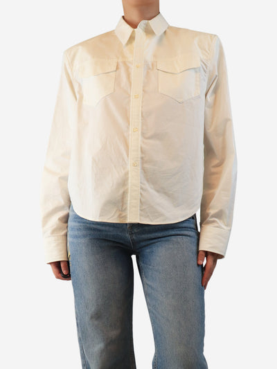 White cotton utility shirt - size M Tops Wardrobe NYC 