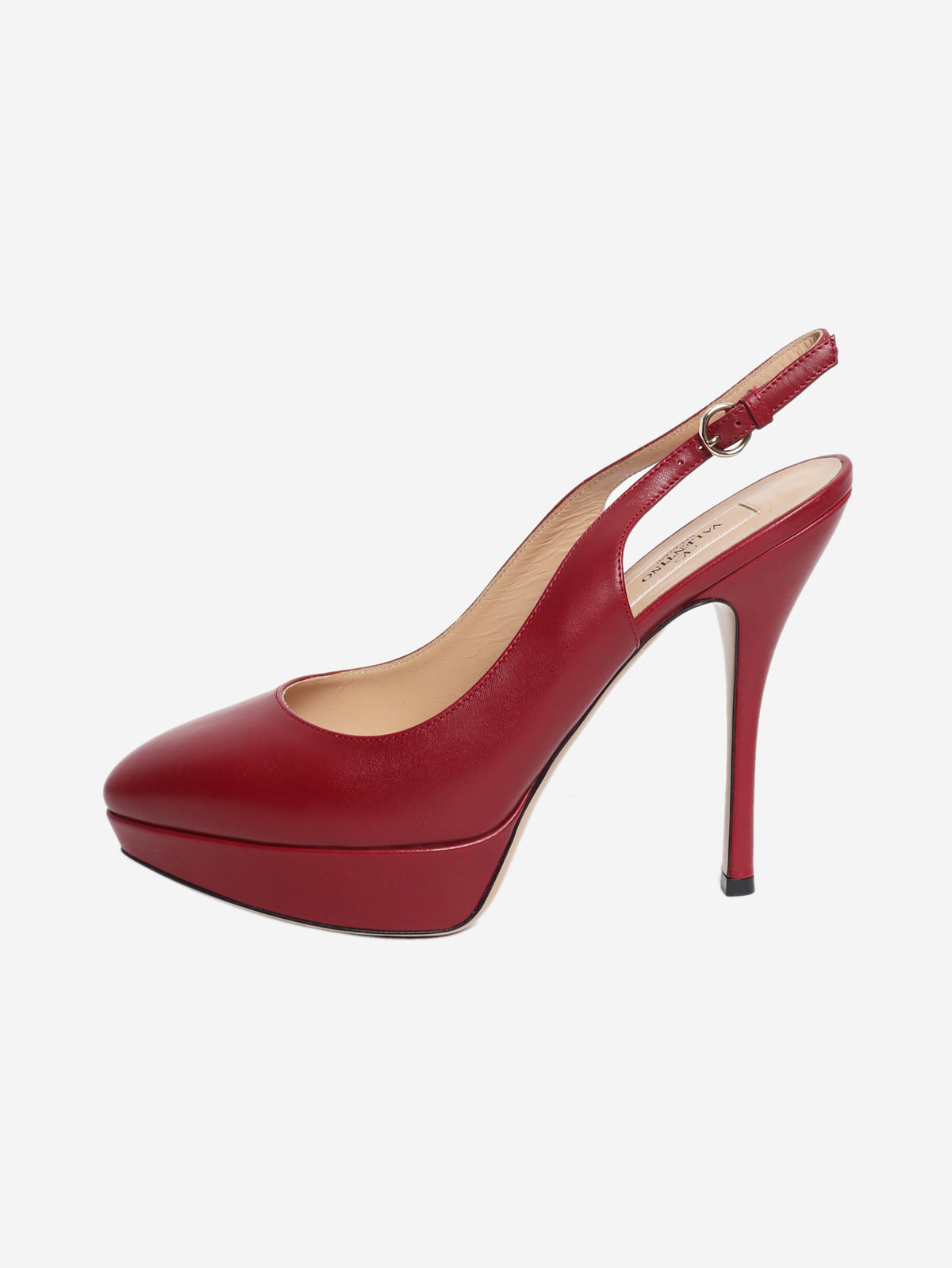 Red leather slingback pumps - size EU 39