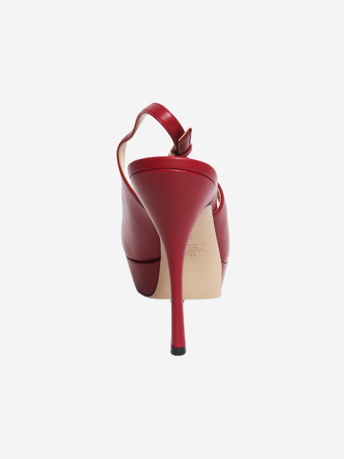 Red leather slingback pumps - size EU 39