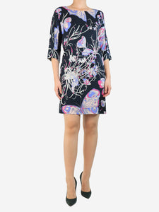 Emilio Pucci Black and purple butterfly printed dress