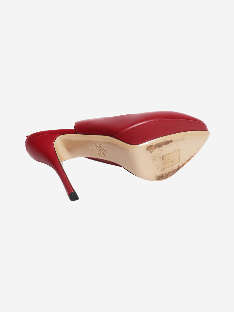 Red leather slingback pumps - size EU 39