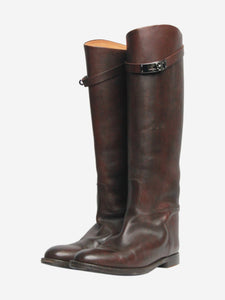 Hermes Brown leather riding boots - size EU 39