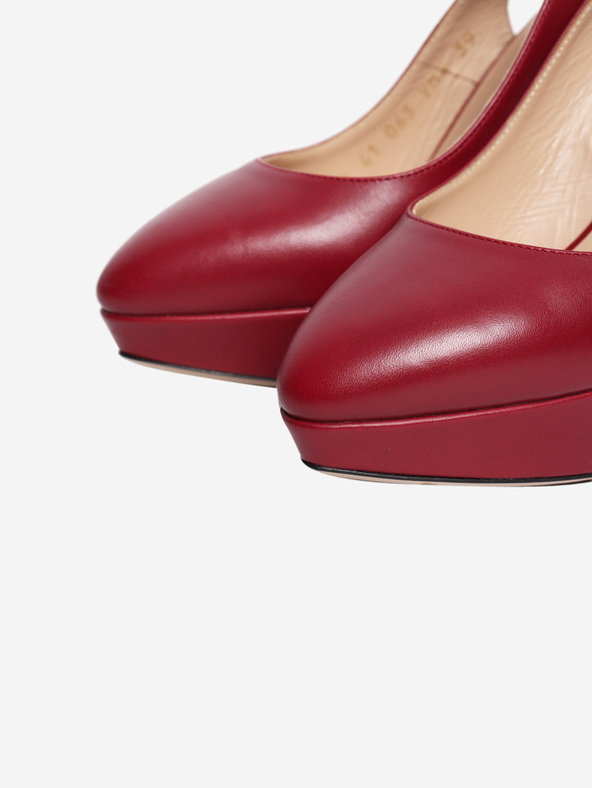 Red leather slingback pumps - size EU 39