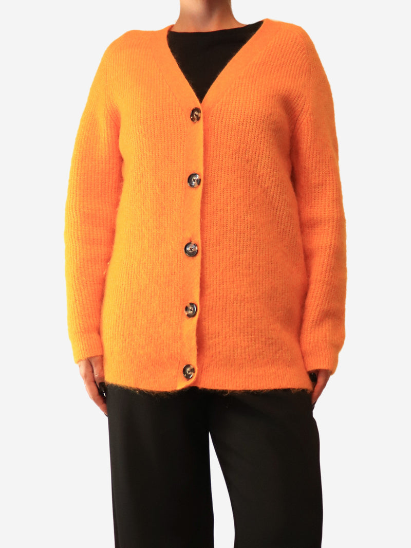Orange knit cardigan - size M