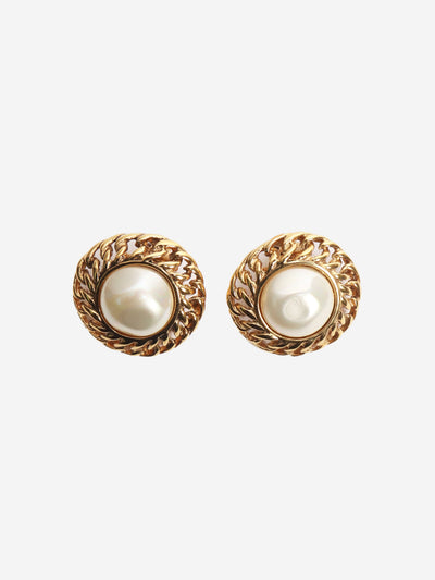 Gold vintage faux-pearl clip on earrings Earrings Chanel 
