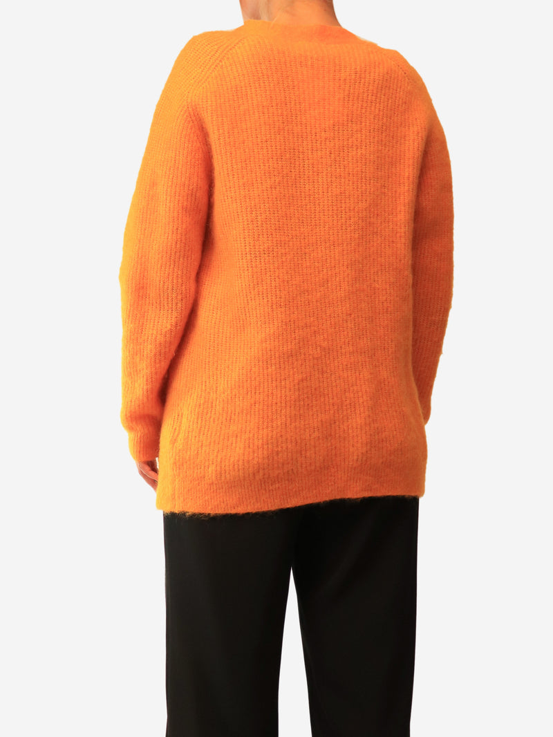 Orange knit cardigan - size M