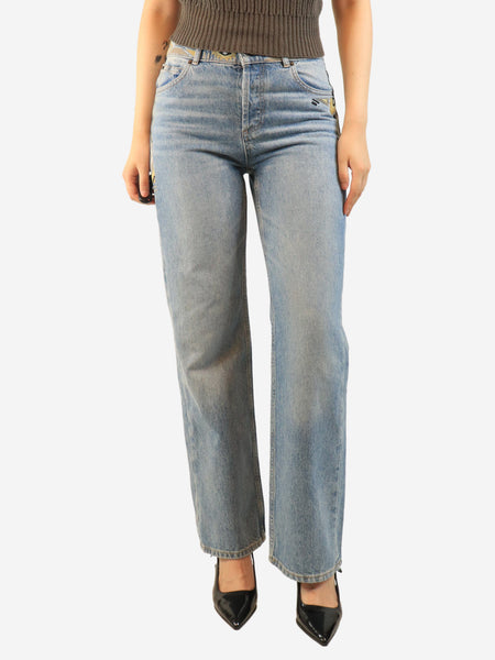 Blue embroidered-detail jeans - size UK 8 product image