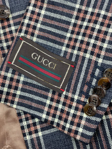 Gucci Blue checkered blazer - size UK 8