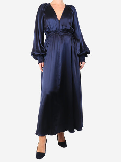 Navy satin silk maxi dress - size S Dresses La Ligne 