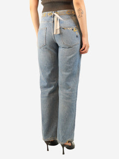 Blue embroidered-detail jeans - size UK 8 Denim Ba&sh 
