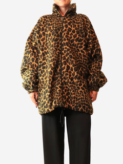 Brown leopard print fleece jacket - size S Coats & Jackets Balenciaga 