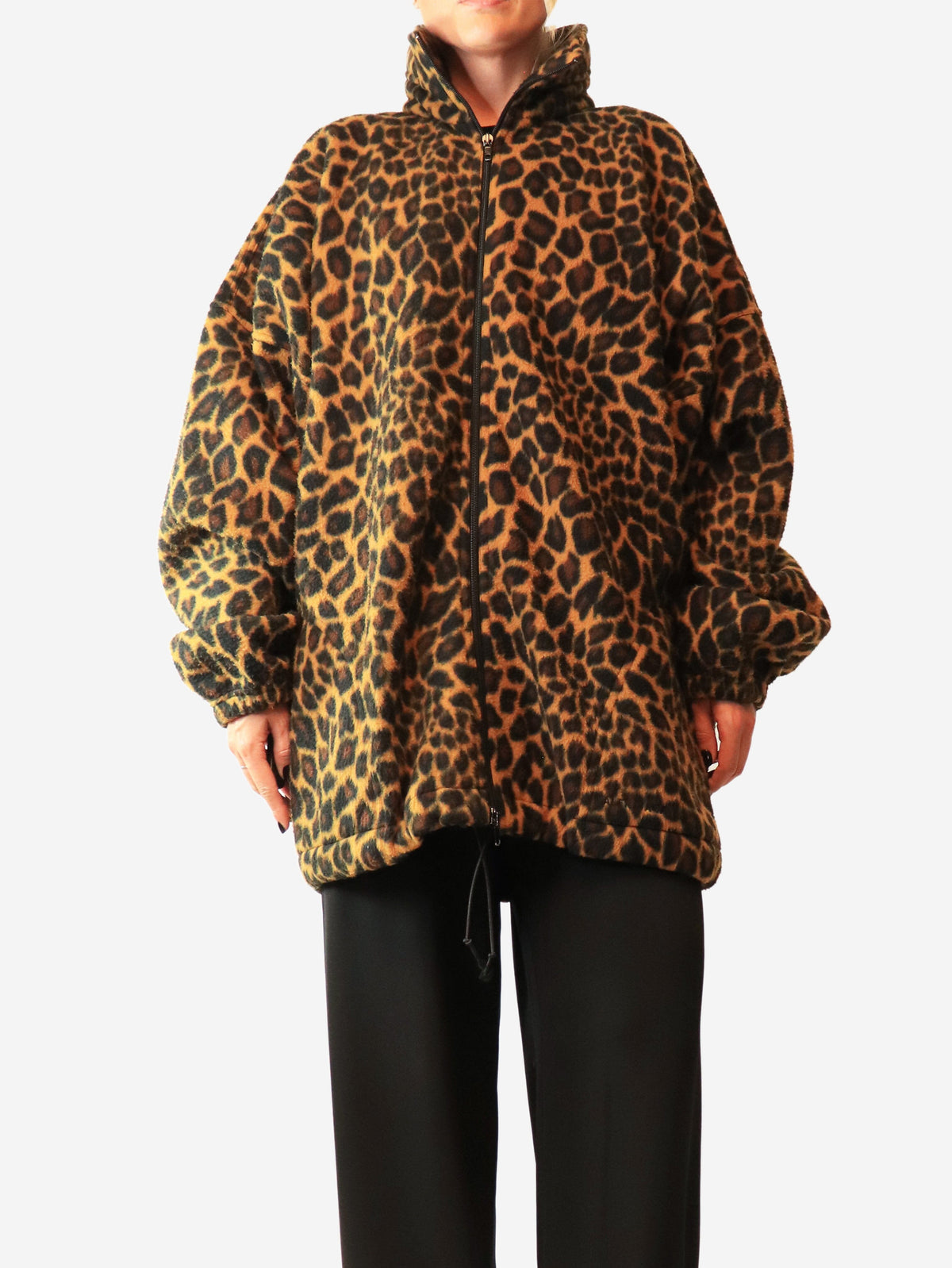 Brown leopard print fleece jacket - size S Coats & Jackets Balenciaga 
