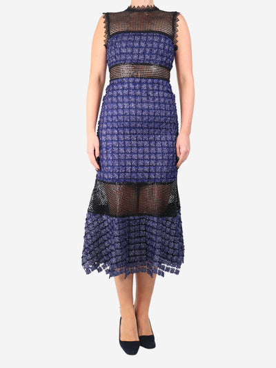 Blue sleeveless sparkly sequin dress - size UK 8 Dresses self-portrait 