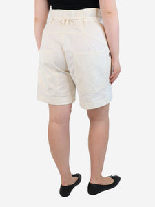 Isabel Marant Ecru belted linen shorts - size UK 12