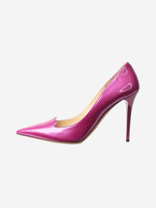 Jimmy Choo Pink patent pointed-toe pumps - size EU 39.5