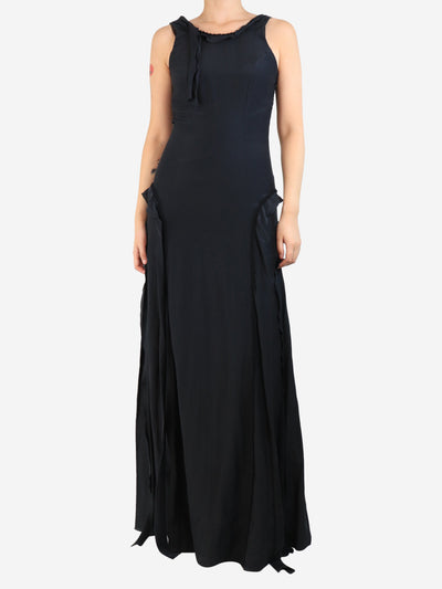 Black cotton and silk-blend maxi dress - size UK 10 Dresses Rochas 