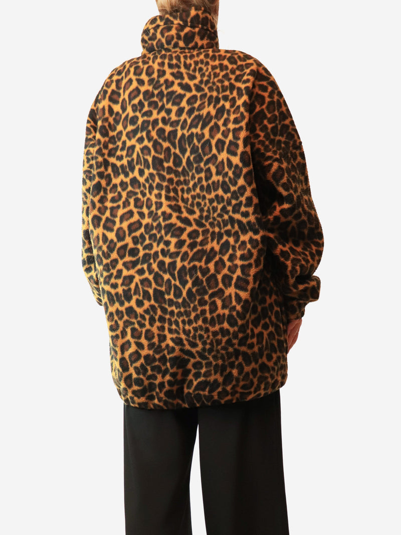 Brown leopard print fleece jacket - size S Coats & Jackets Balenciaga 