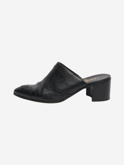 Black pointed leather mules - size EU 39 (UK 6) Heels Chanel 