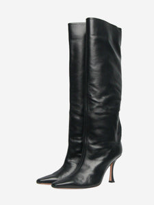 Jimmy Choo Black knee high heeled boots - size EU 39