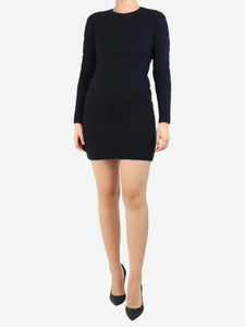 Maje Blue brushed-knit dress - size UK 10