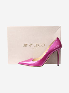 Jimmy Choo Pink patent pointed-toe pumps - size EU 39.5