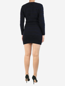 Maje Blue brushed-knit dress - size UK 10