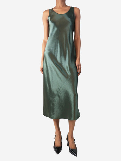Green satin midi dress - size UK 6 Dresses Max Mara Leisure 