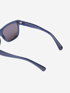 Alexander McQueen Blue leather-effect sunglasses