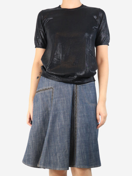 Black lurex wool top - size UK 12 product image