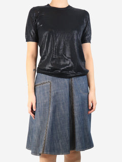 Black lurex wool top - size UK 12 Knitwear Prada 