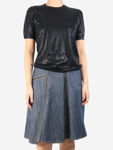 Prada Black lurex wool top - size UK 12