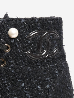 Black tweed boots - size EU 38.5 (UK 5.5) Boots Chanel 