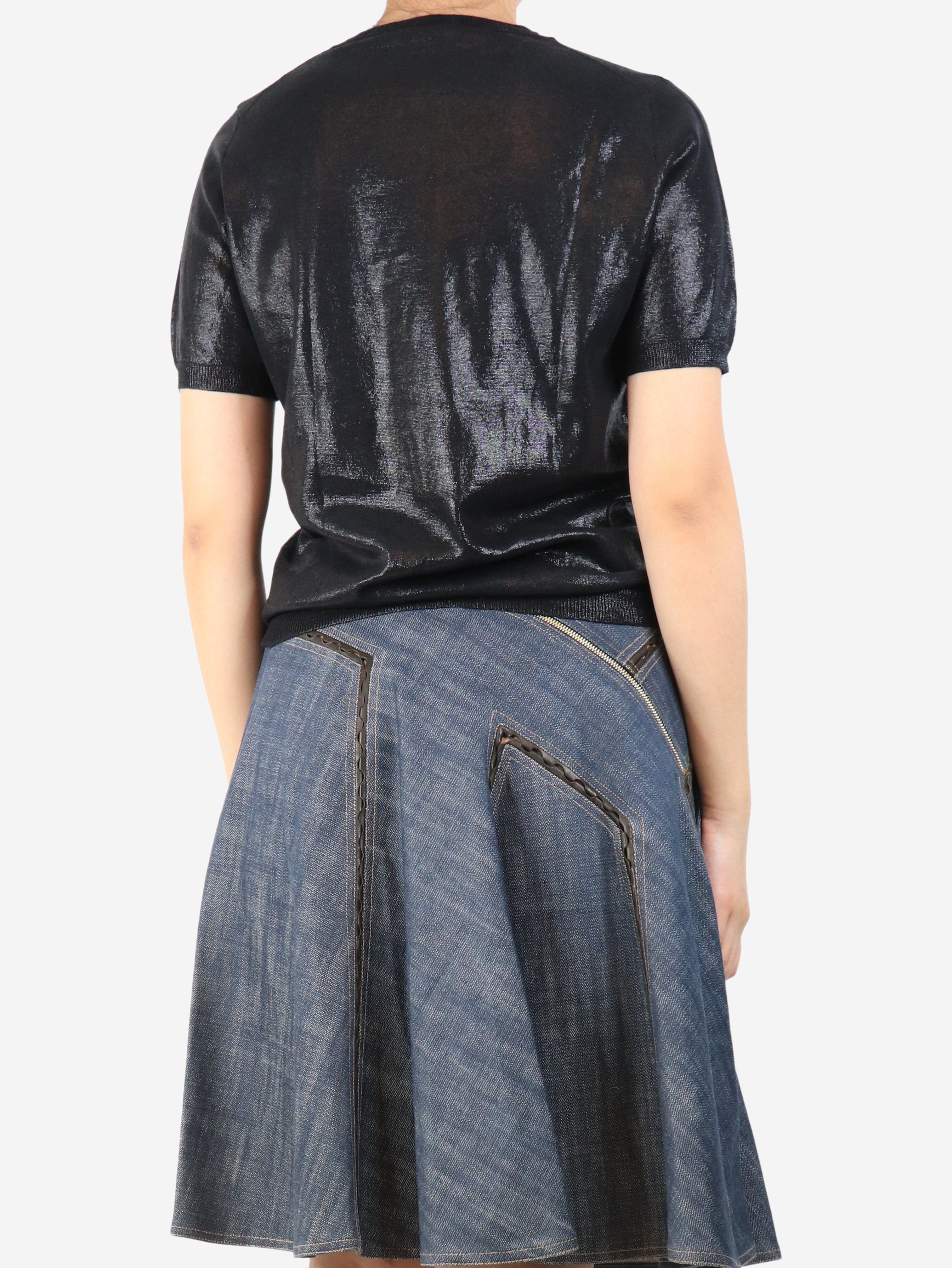 Black lurex wool top - size UK 12 Knitwear Prada 
