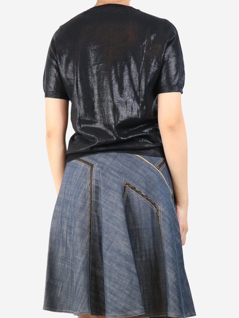 Black lurex wool top - size UK 12 Knitwear Prada 